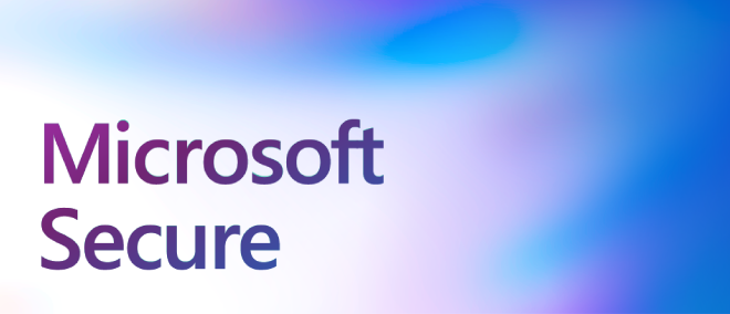 Microsoft Secure, ombre purple background